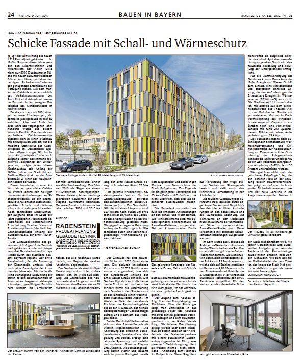 Bericht in der Bayerischen Staatszeitung zum Um- und Neubau