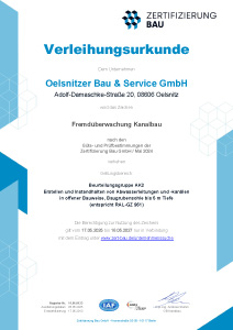 Zertifizierung Kanalbau 2025
